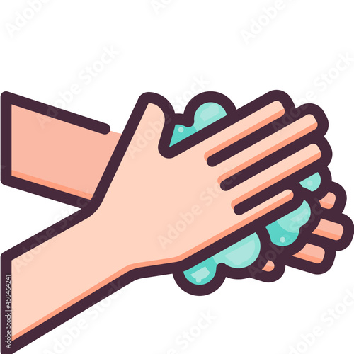 Washing Hand line icon