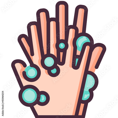 Washing Hand line icon
