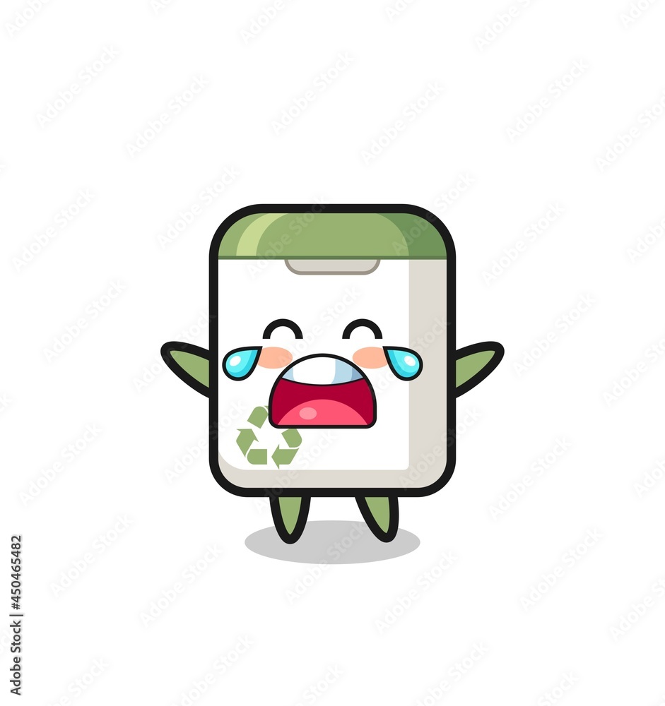 Obraz premium the illustration of crying trash can cute baby