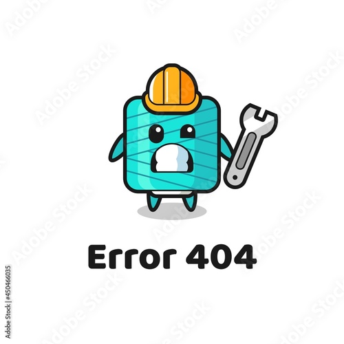 error 404 with the cute yarn spool mascot