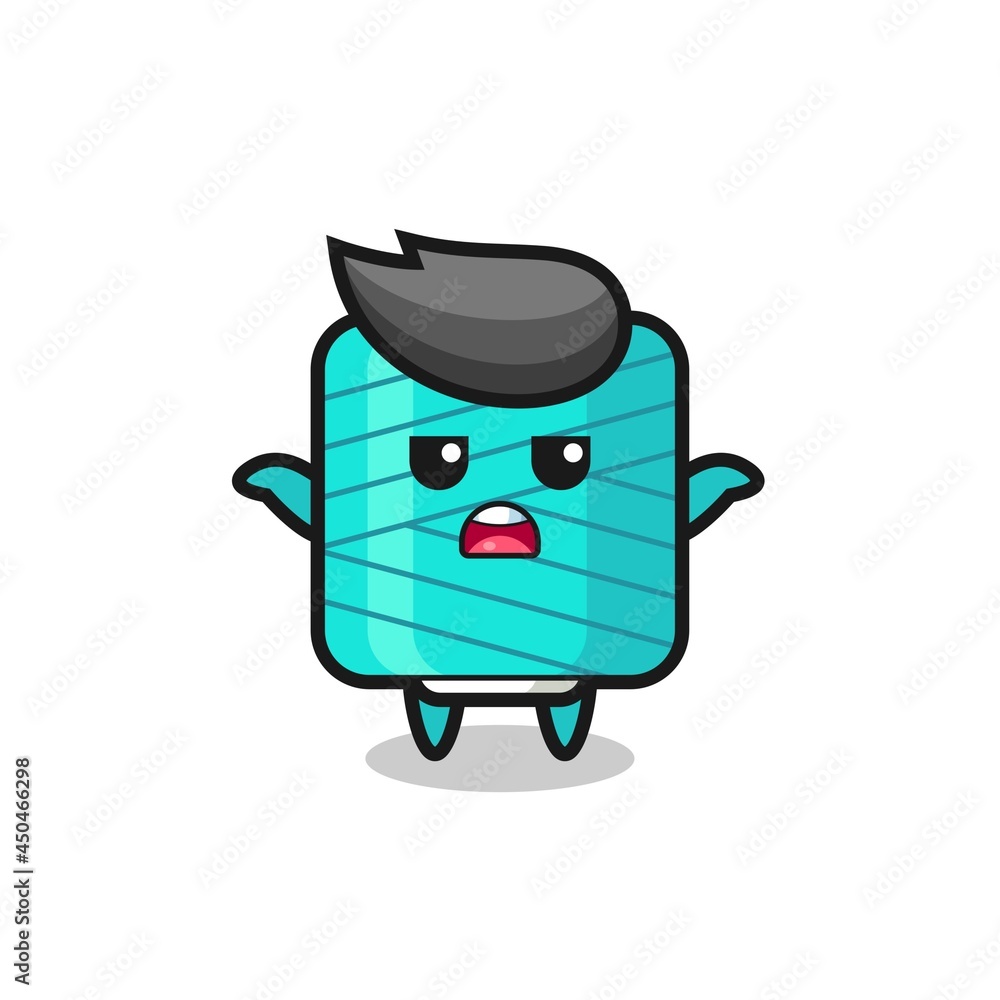 yarn spool mascot character saying I do not know yarn spool mascot character saying I do not know