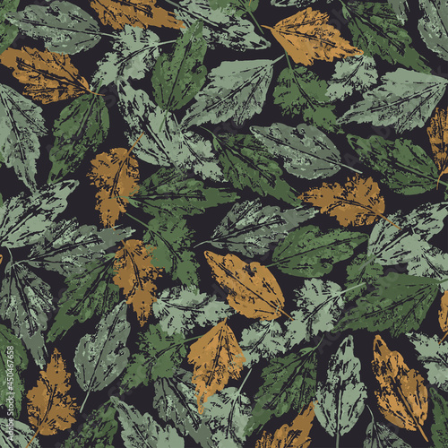 Watercolor Colorful Forest Leaves Pattern