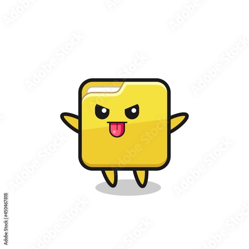 naughty folder character in mocking pose