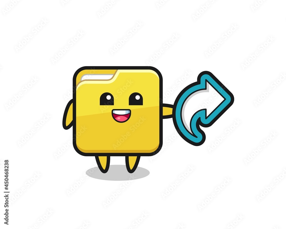 cute folder hold social media share symbol cute folder hold social media share symbol