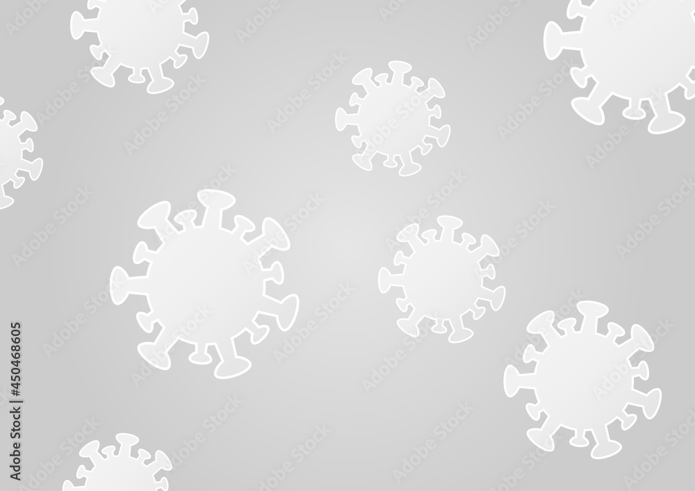 White and gray influenza virus pathogen covid-19 vector.Paper cut style virus background image.