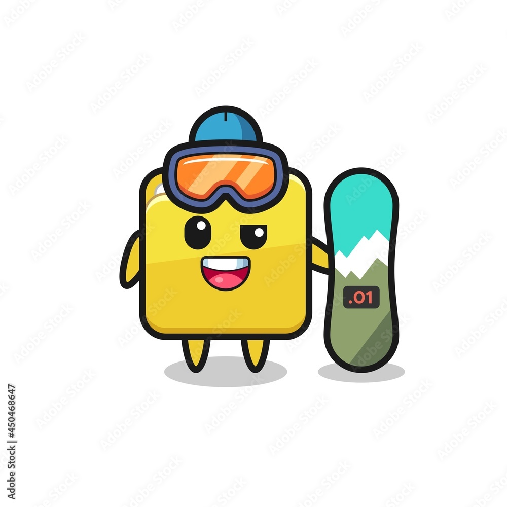 Illustration of folder character with snowboarding style Illustration of folder character with snowboarding style