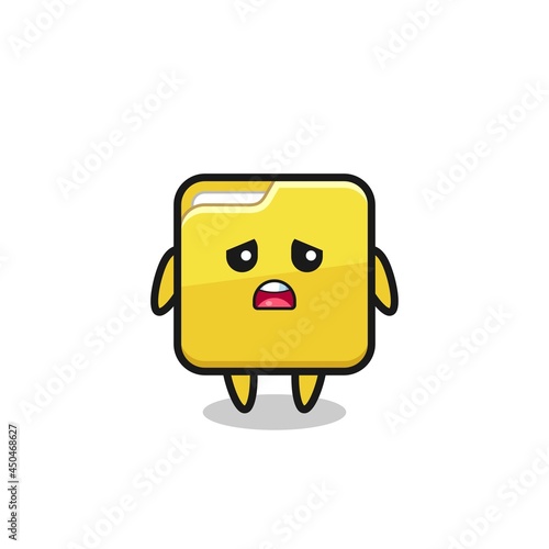 disappointed expression of the folder cartoon