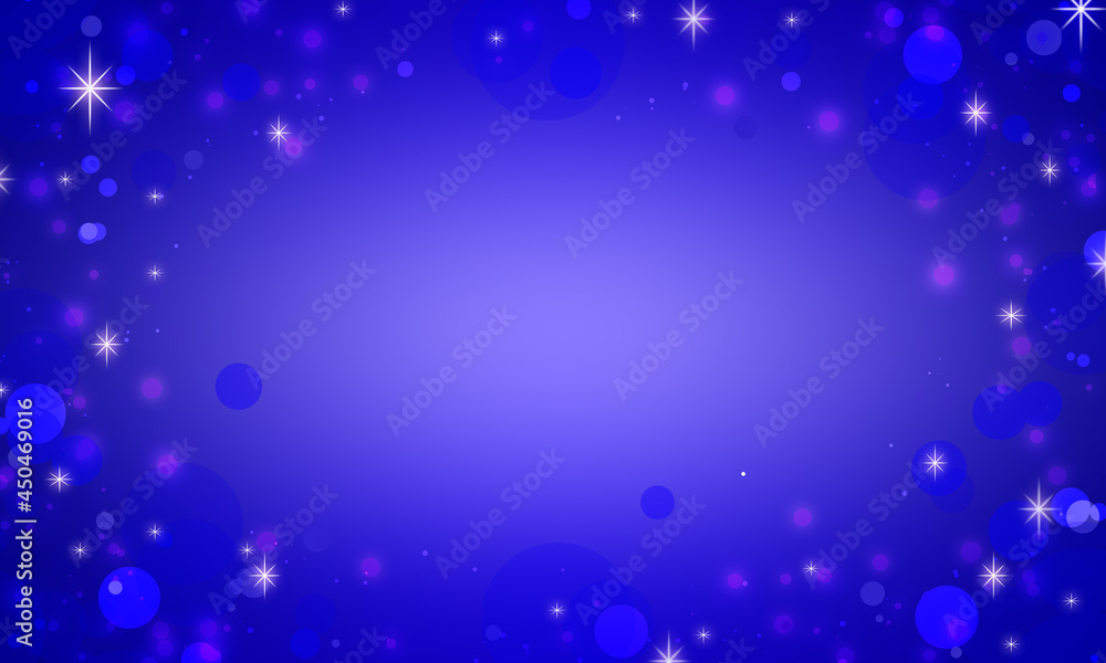 Blue Christmas background. Glare and stars on a bright blue background with copy space. Blue Christmas background. Glare and stars on a bright blue background with copy space.