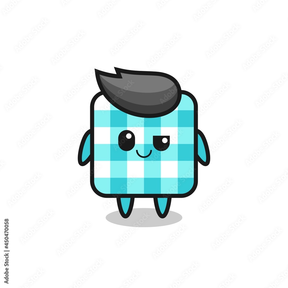 checkered tablecloth cartoon with an arrogant expression checkered tablecloth cartoon with an arrogant expression