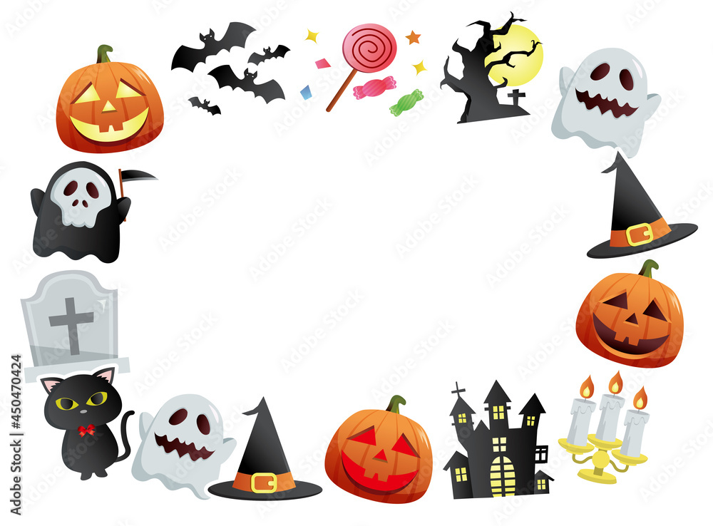ハロウィンイラスト フレーム 枠 Stock ベクター Adobe Stock ハロウィンイラスト フレーム 枠 Stock ベクター Adobe Stock