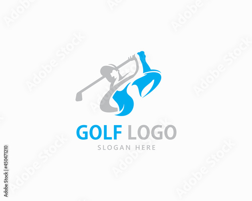 golf logo creative sport hobby team human athletic circle team