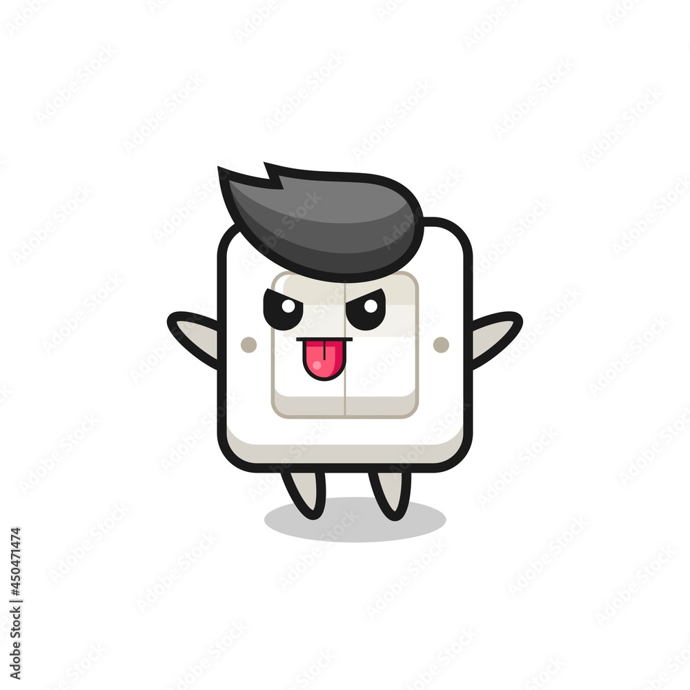 naughty light switch character in mocking pose naughty light switch character in mocking pose