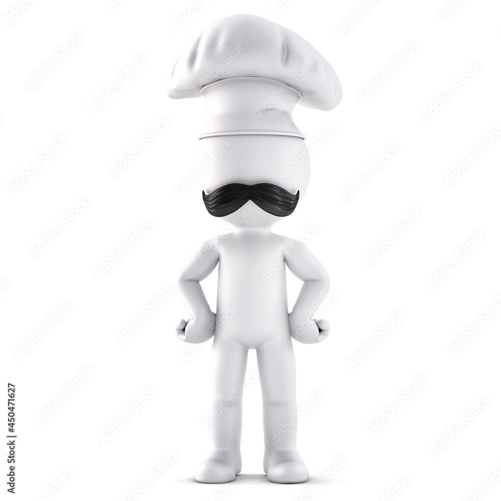 3d chef. 3D illustration. Isolated on white background 3d chef. 3D illustration. Isolated on white background
