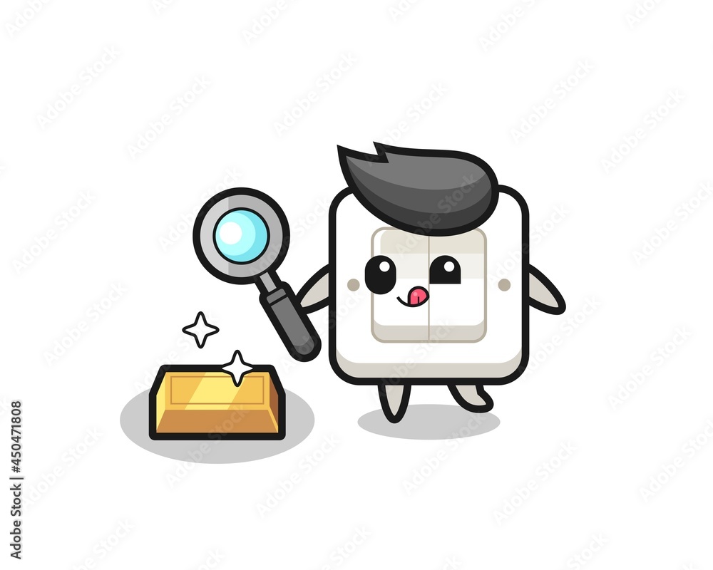 light switch character is checking the authenticity of the gold bullion light switch character is checking the authenticity of the gold bullion
