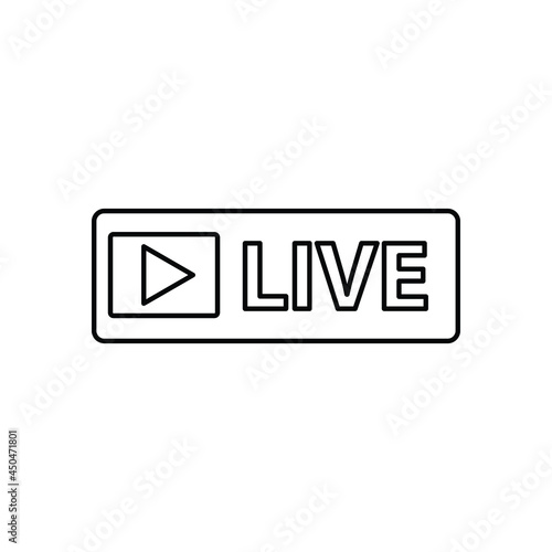 live icon vector red button. Live streaming icon. 