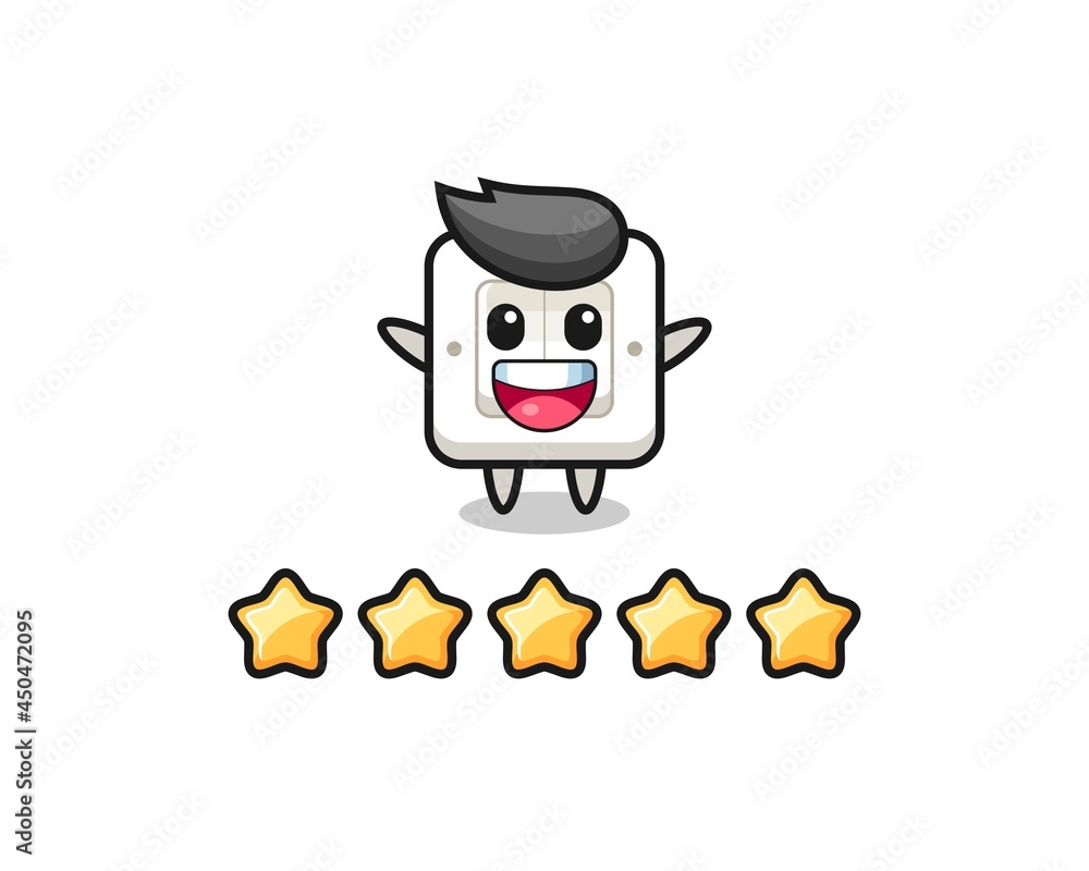 Fototapeta premium the illustration of customer best rating, light switch cute character with 5 stars