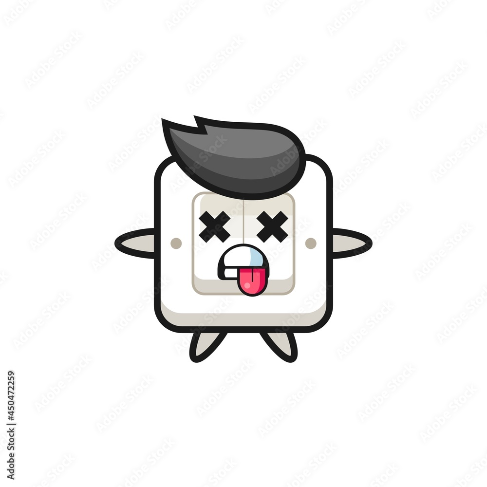 character of the cute light switch with dead pose character of the cute light switch with dead pose
