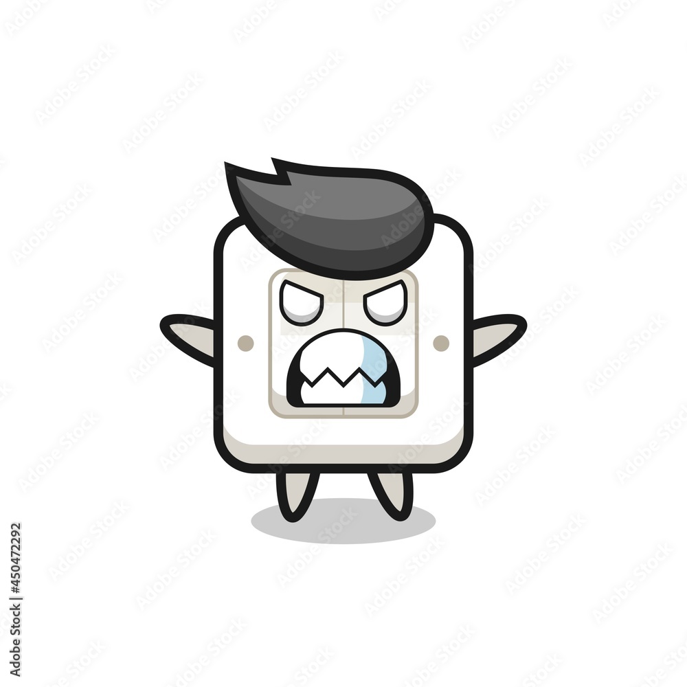 wrathful expression of the light switch mascot character