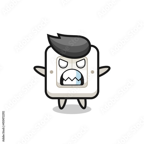 wrathful expression of the light switch mascot character