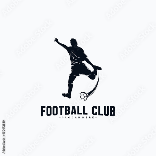 Football player silhouette Logo design vector