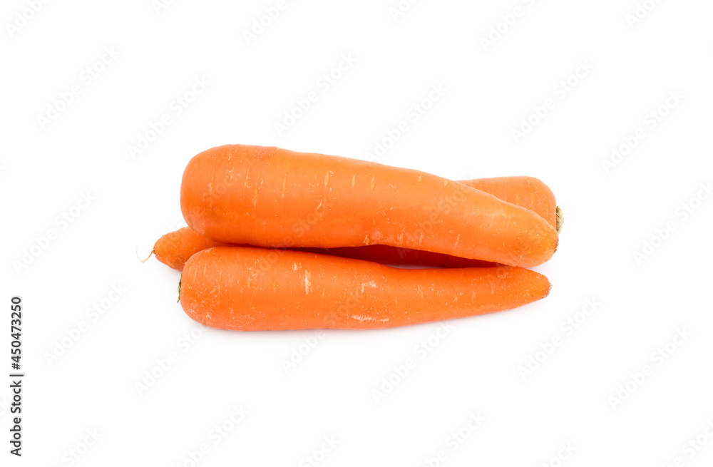 Pile of organic fresh carrot on an isolated white background Pile of organic fresh carrot on an isolated white background