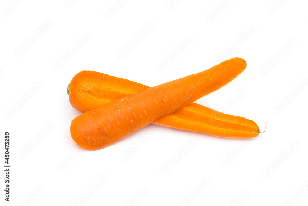 Sliced organic carrot on isolated white background Sliced organic carrot on isolated white background