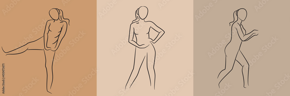 sketch and hand drawn sexy woman pose set illustration