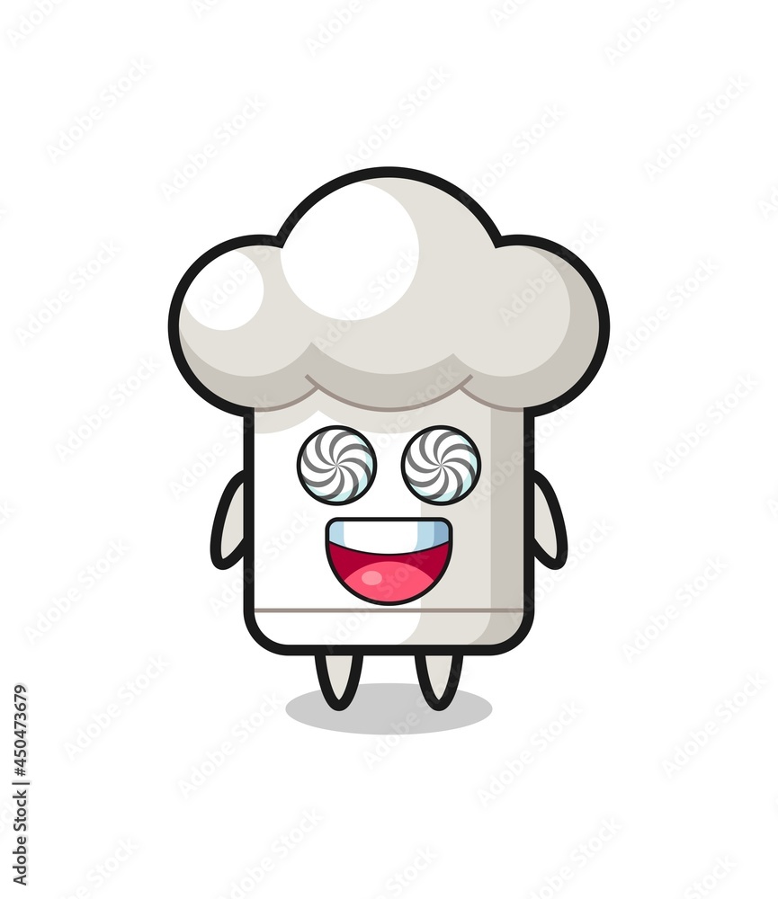cute chef hat character with hypnotized eyes cute chef hat character with hypnotized eyes