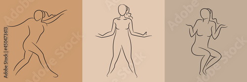 sketch and hand drawn sexy woman pose set illustration