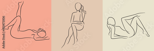 sketch and hand drawn sexy woman pose set illustration