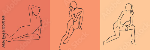 sketch and hand drawn sexy woman pose set illustration