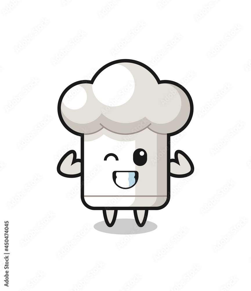 the muscular chef hat character is posing showing his muscles the muscular chef hat character is posing showing his muscles