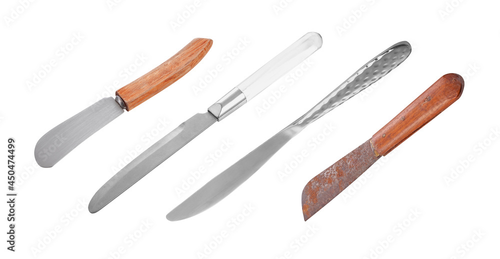 Group of knife on white background Group of knife on white background