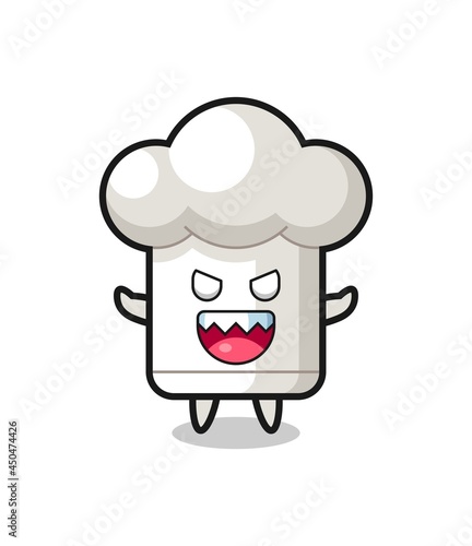 illustration of evil chef hat mascot character