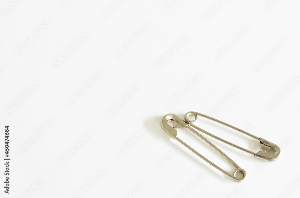 safety pin on white background safety pin on white background