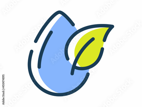 ecology environment clean energy single isolated icon with dash or dashed line style