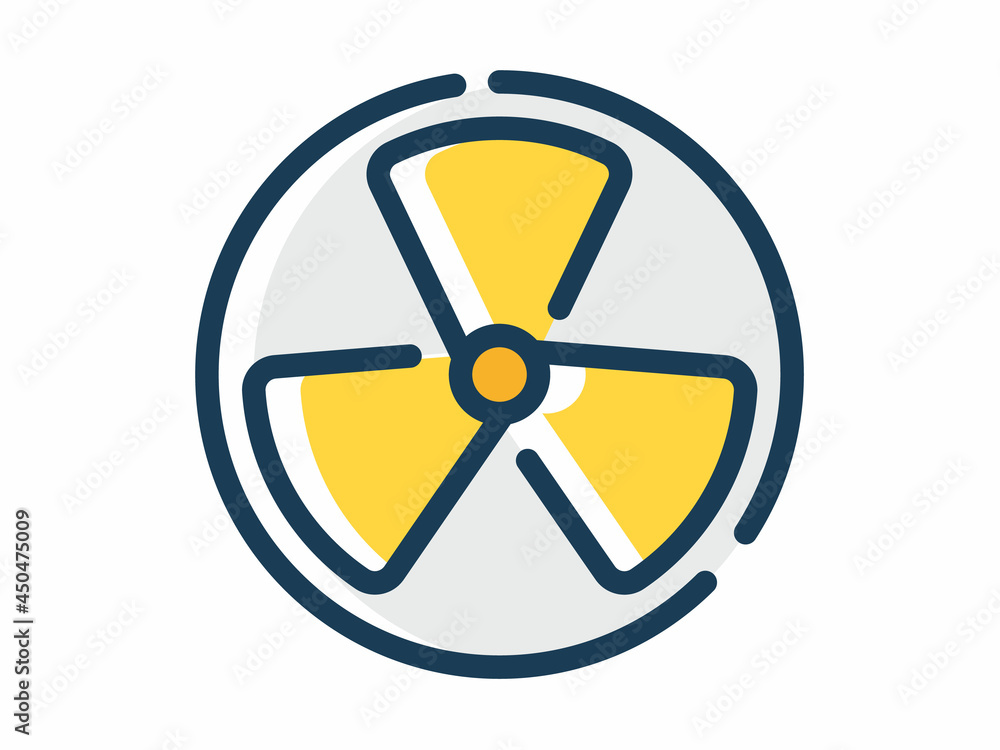 nuclear energy renewable single isolated icon with dash or dashed line style nuclear energy renewable single isolated icon with dash or dashed line style
