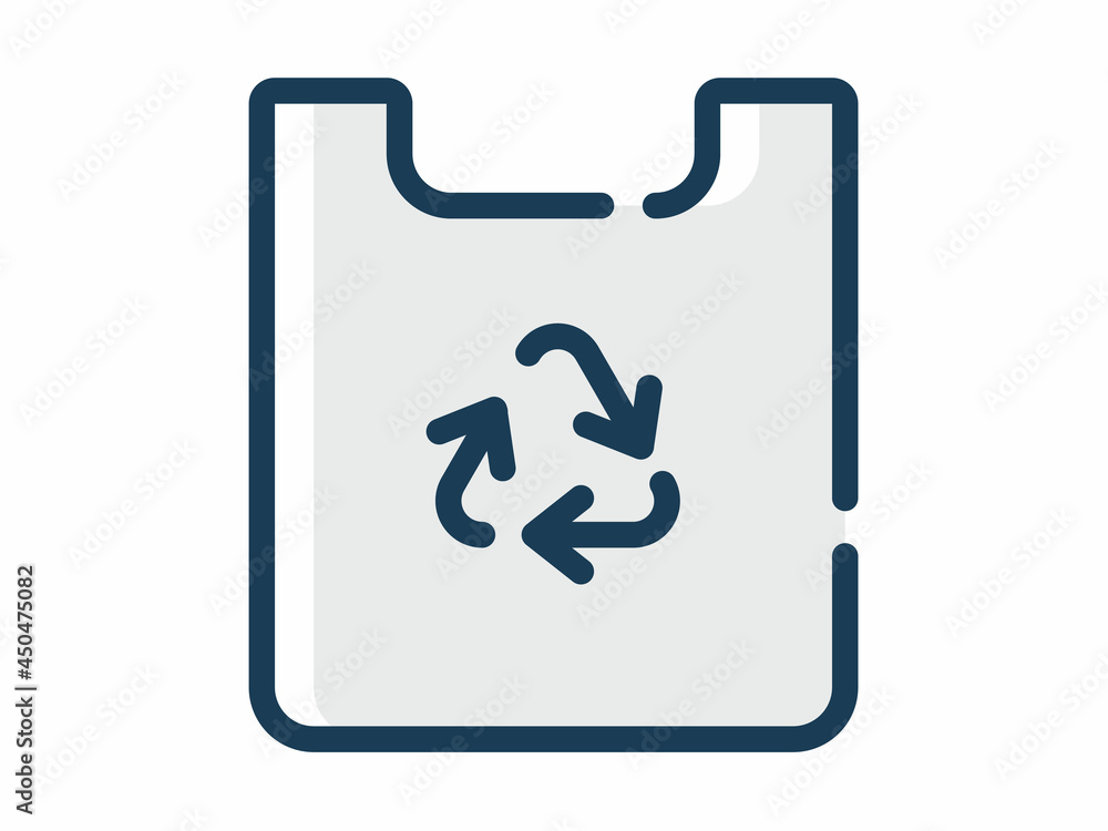 eco bag friendly recycle save nature single isolated icon with dash or dashed line style eco bag friendly recycle save nature single isolated icon with dash or dashed line style