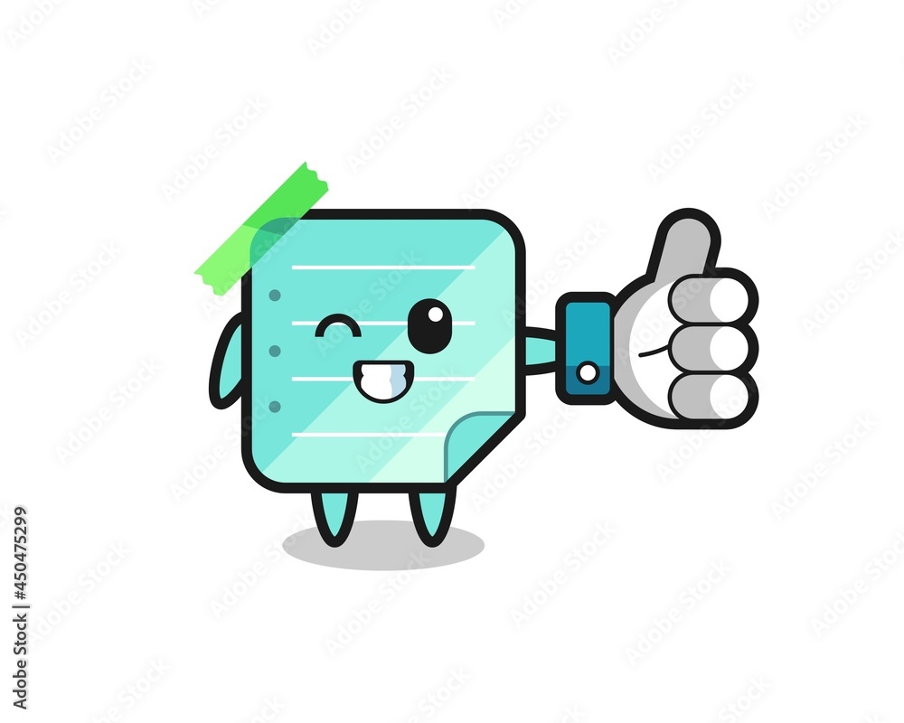 cute blue sticky notes with social media thumbs up symbol cute blue sticky notes with social media thumbs up symbol