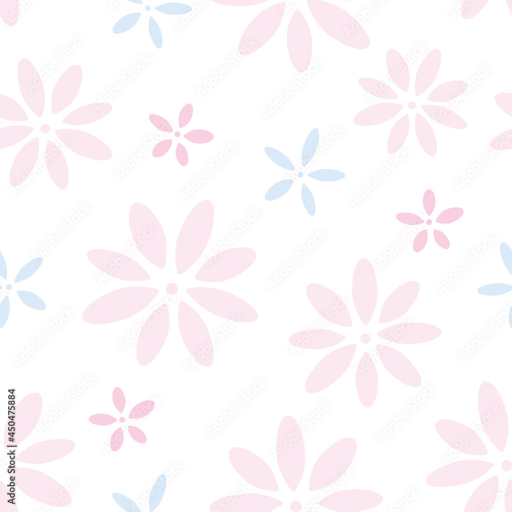 Obraz premium Cute floral pattern, delicate vector flower background.