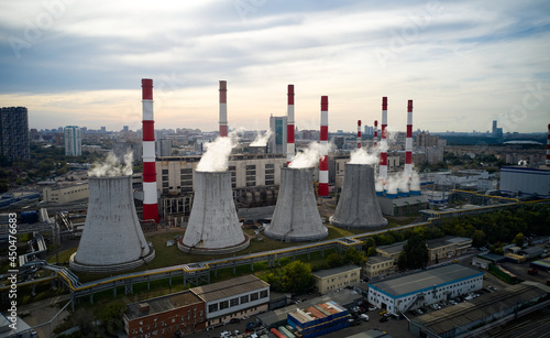 Thermal power station aerial view