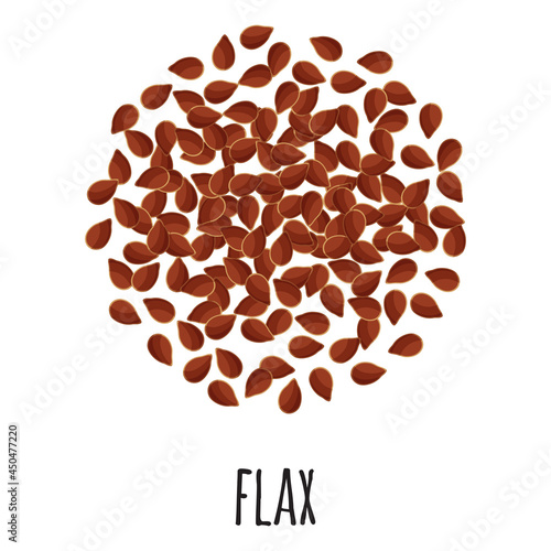 Flax for template farmer market design, label and packing. Natural energy protein organic super food.