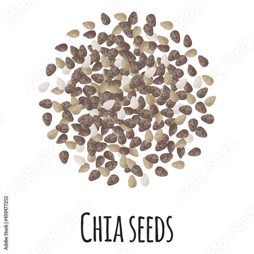 Chia seeds for template farmer market design, label and packing. Natural energy protein organic super food.