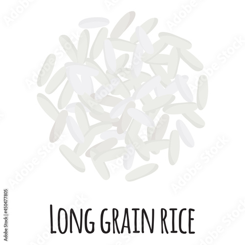 Long grain rice for template farmer market design, label and packing. Natural energy protein organic super food.