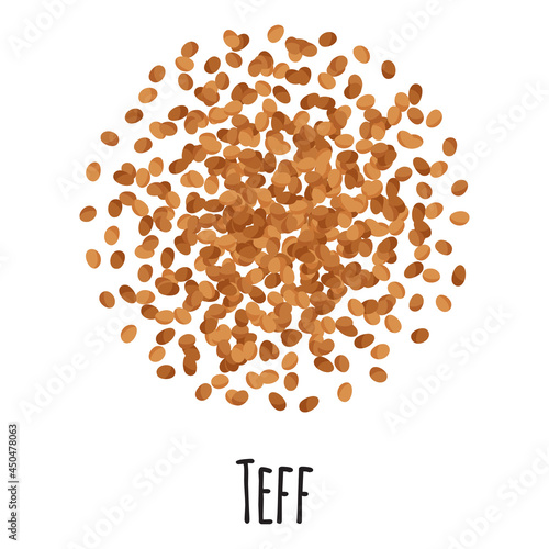 Teff for template farmer market design, label and packing. Natural energy protein organic super food.