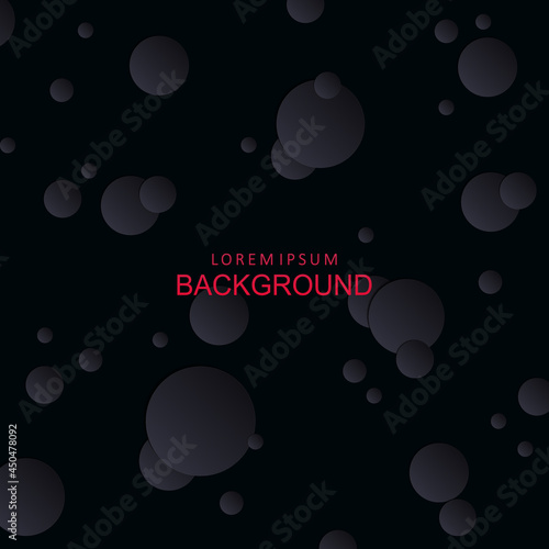 Black composition with many randomly drawn gray balls