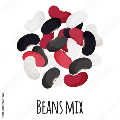 Beans mix for template farmer market design, label and packing. Natural energy protein organic super food.