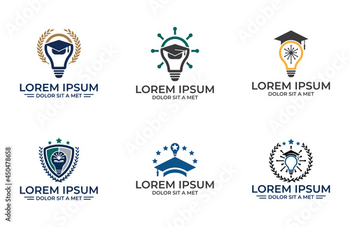 Set of academy illustration design template, Education icon design isolated on white background