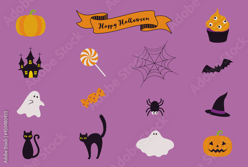 set of halloween icons for banners, cards, flyers, social media wallpapers, etc.