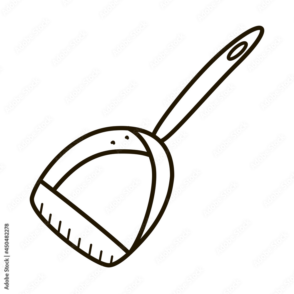 dust collector, dustpan icon for cleaning, vector contour template, doodle style. dust collector, dustpan icon for cleaning, vector contour template, doodle style.